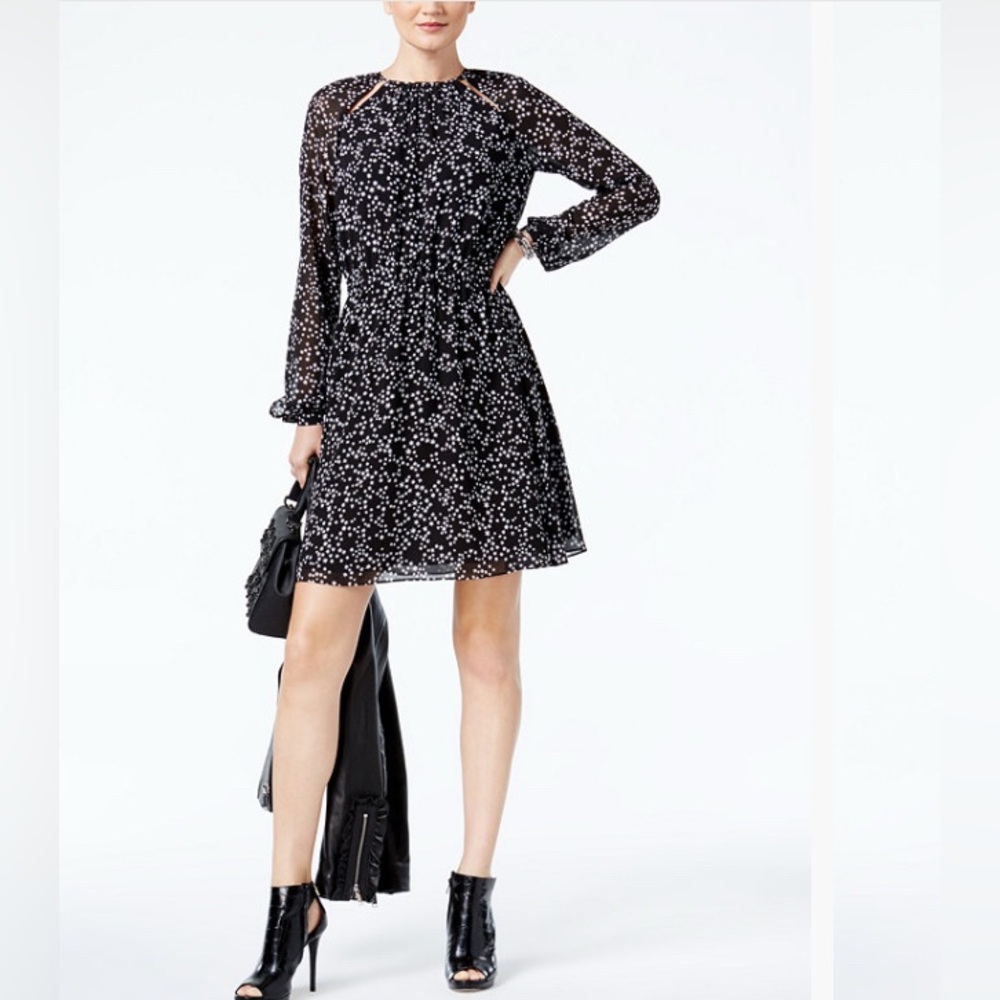 Michael Michael Kors Stars Black Dress with cutouts long sleeves Size 1X